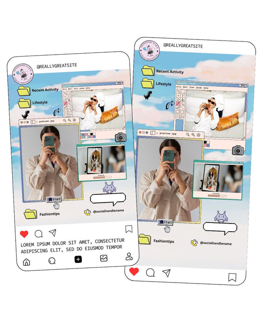 Window Screen Social Media Instagram Reels Post Editable Canva Templates