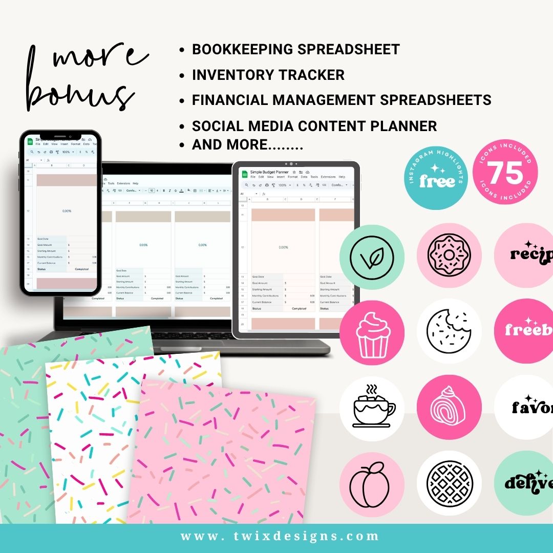 Branding Kit Pink Homemade Editable Canva Templates Business Cards Marketing Posts Sweet Pink Bakery Theme