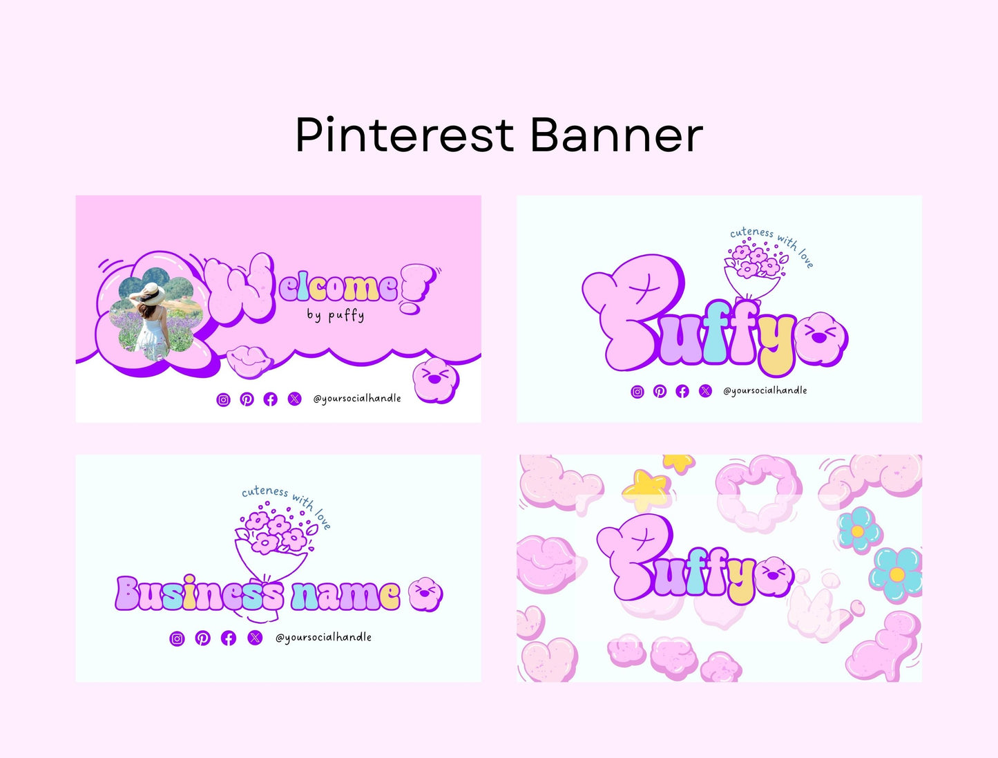 Etsy Shop Kit Puffy Bundle, Editable Canva Templates, Product Listing Photos Mockup, Etsy Seller Store Branding