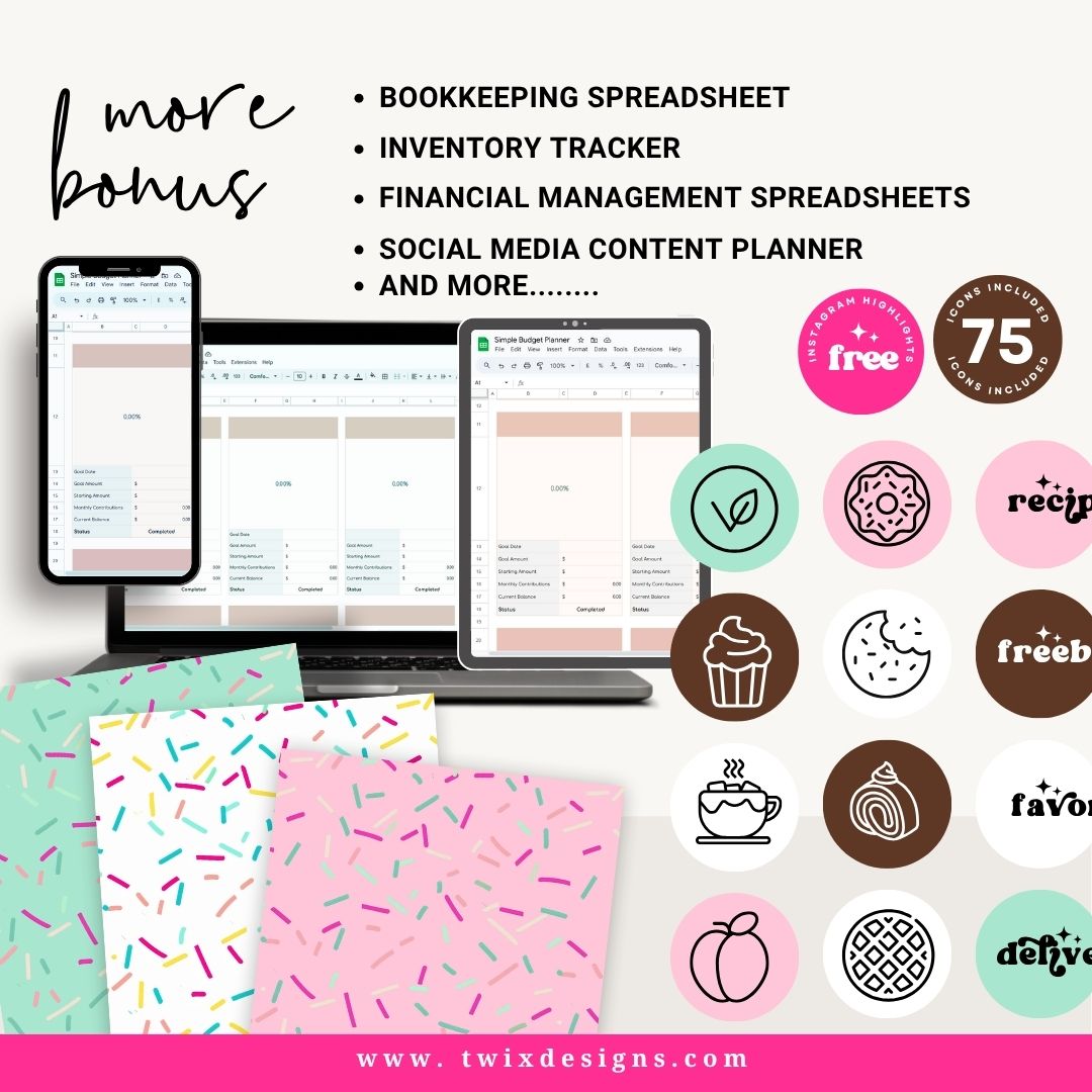 Branding Kit lovebites Editable Canva Templates Business Cards Marketing Posts Sweet Choco Pink Bakery Cafe Theme