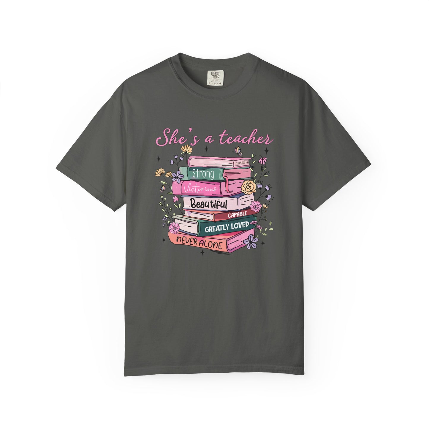 She's a teacher Unisex Garment-Dyed T-Shirt - Casual Vintage Style for Everyday Wear
