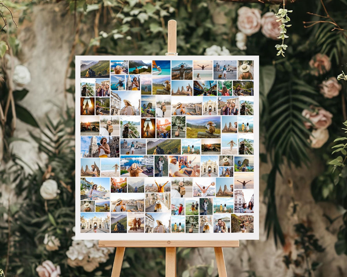 EDITABLE 80 Photo Collage, Square Welcome Sign, Poster Sign, Canva, DIGITAL