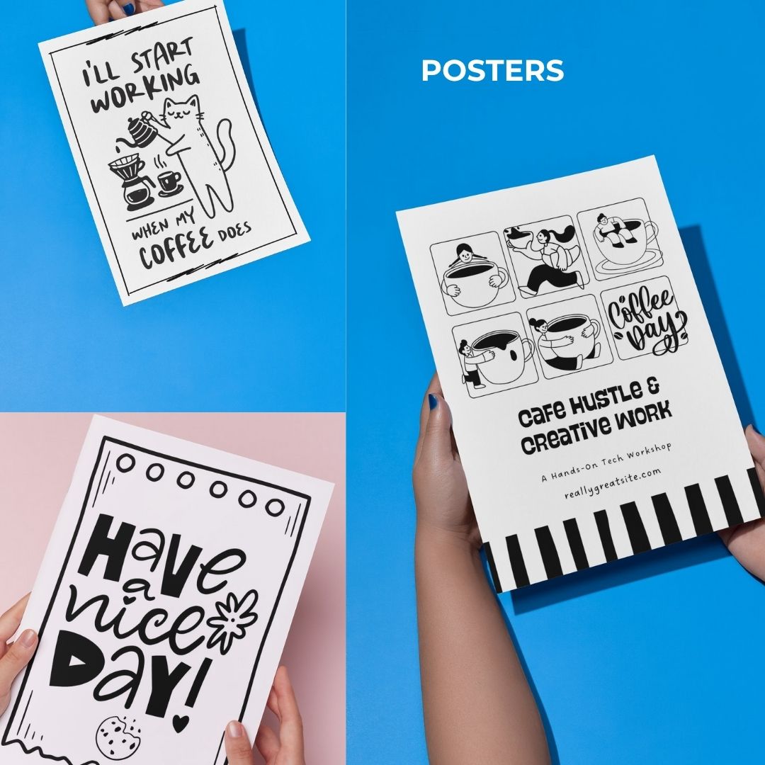 Branding Kit toonbite Editable Canva Templates Business Cards Marketing Posts Sweet 2d Cafe Cartoon Bakery Theme