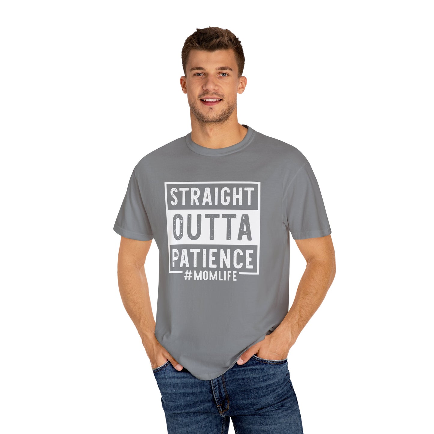 Straight outta patience mom life Unisex Garment-Dyed T-Shirt - Casual Vintage Style for Everyday Wear