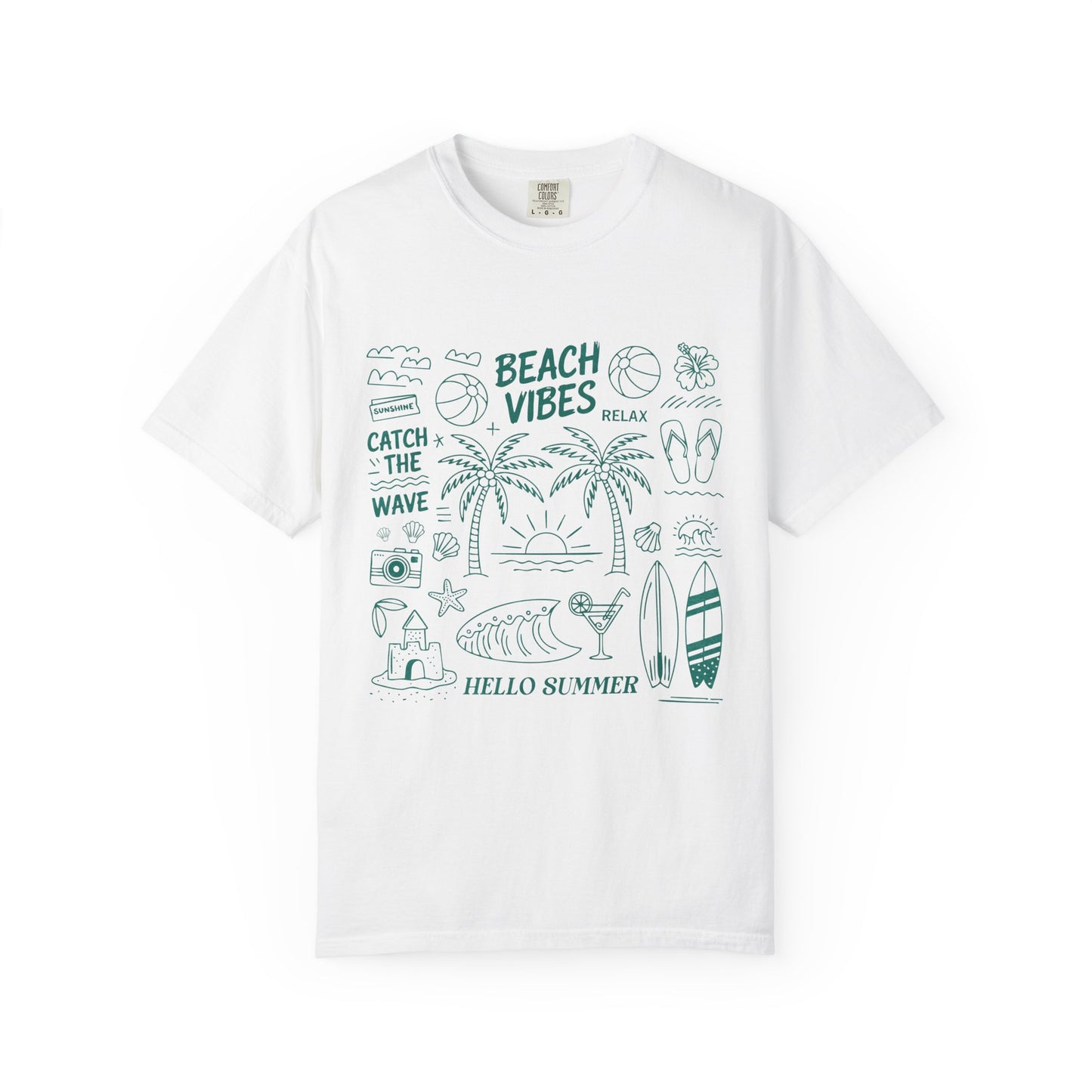 Beach Vibes Unisex Garment-Dyed T-Shirt - Casual Vintage Style for Everyday Wear