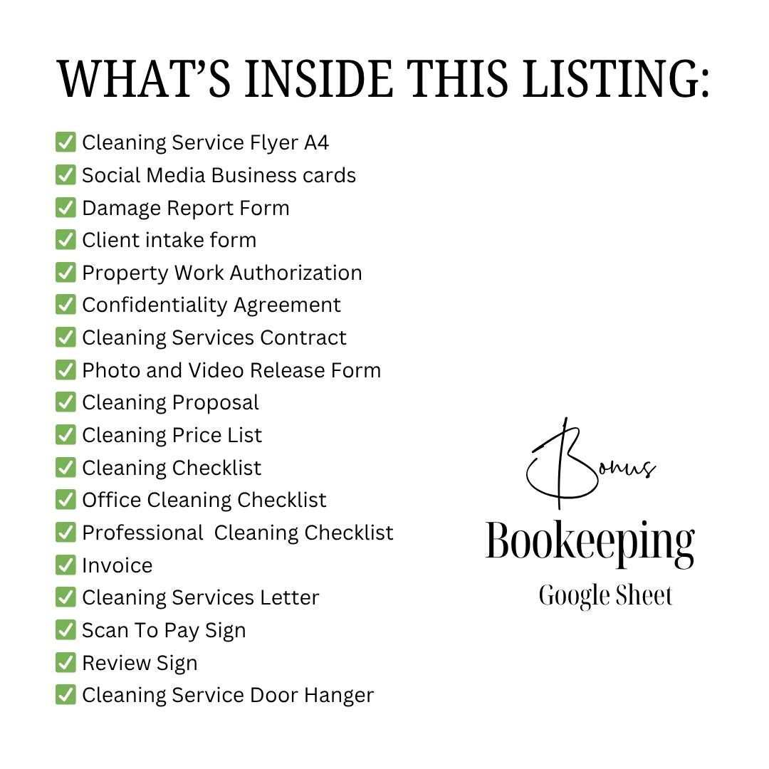 Cleaning Services Bundle, Business Forms, Door Hanger, Flyers, Business Card, Social Media Post, Canva Templates Pink Theme