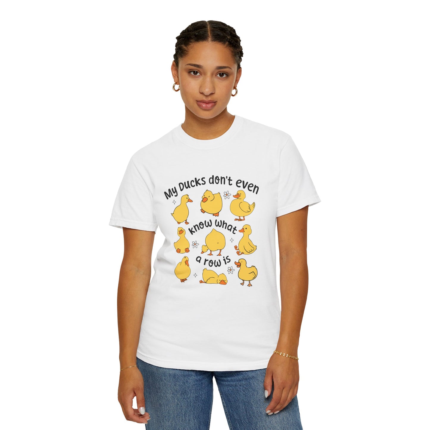 My ducks don't even know what row is funny Unisex Garment-Dyed T-Shirt - Casual Vintage Style for Everyday Wear