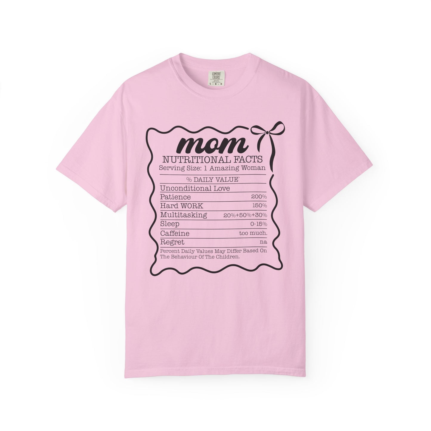 Mom nutritional facts funny Unisex Garment-Dyed T-Shirt - Casual Vintage Style for Everyday Wear