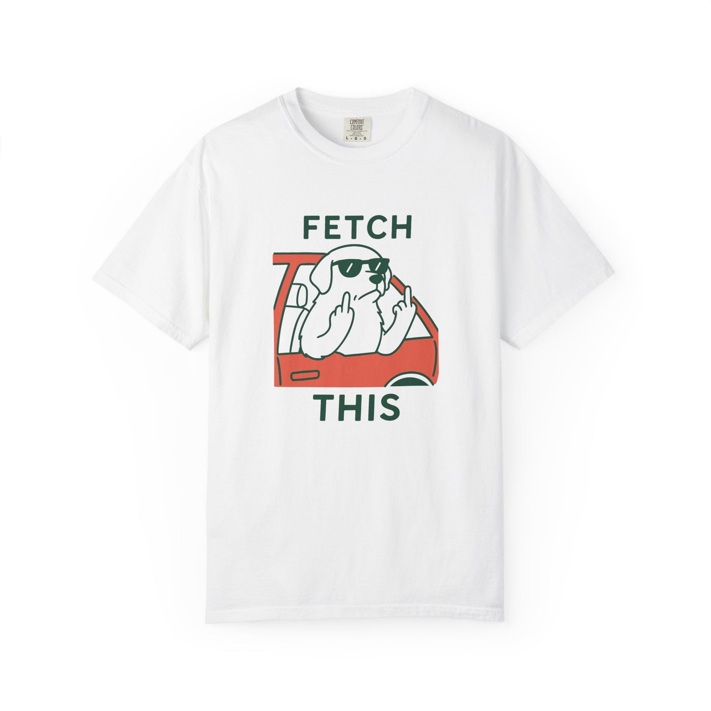 Fetch this funny dog Unisex Garment-Dyed T-Shirt - Casual Vintage Style for Everyday Wear