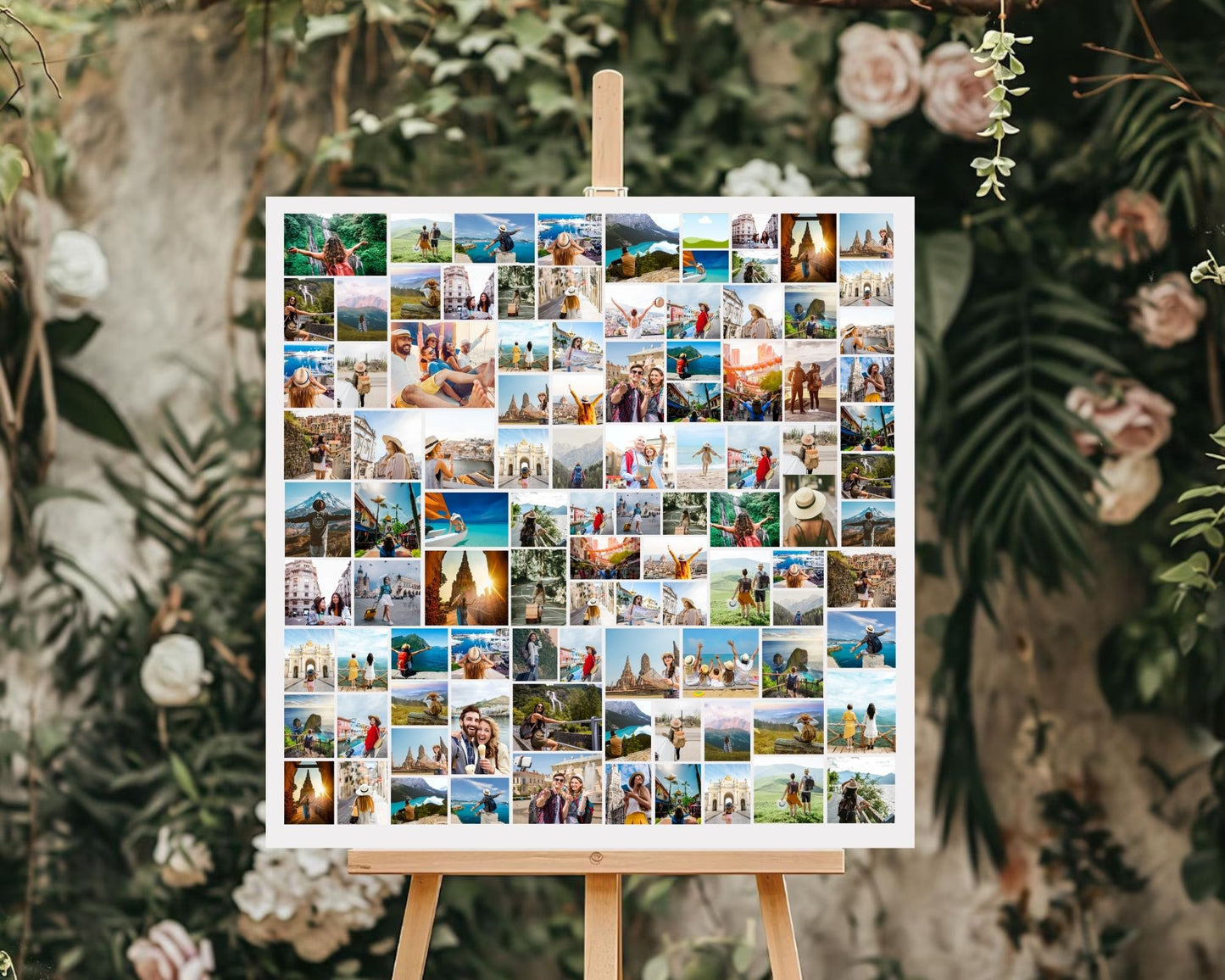 EDITABLE 100 Photo Collage, Square Welcome Sign, Poster Sign, Canva, DIGITAL