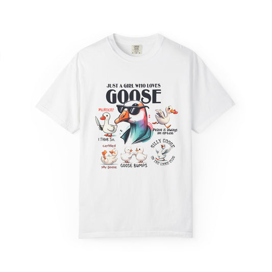 Just a girl who love goose Unisex Garment-Dyed T-Shirt - Casual Vintage Style for Everyday Wear