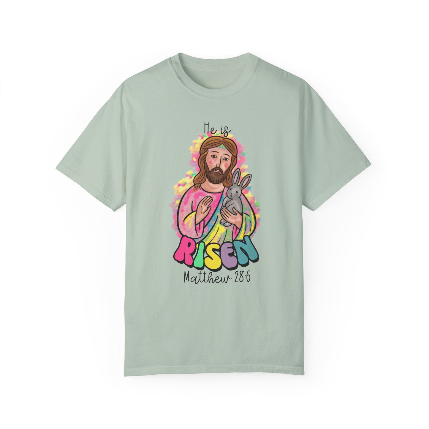 He is Risen Unisex Garment-Dyed T-Shirt - Casual Vintage Style for Everyday Wear
