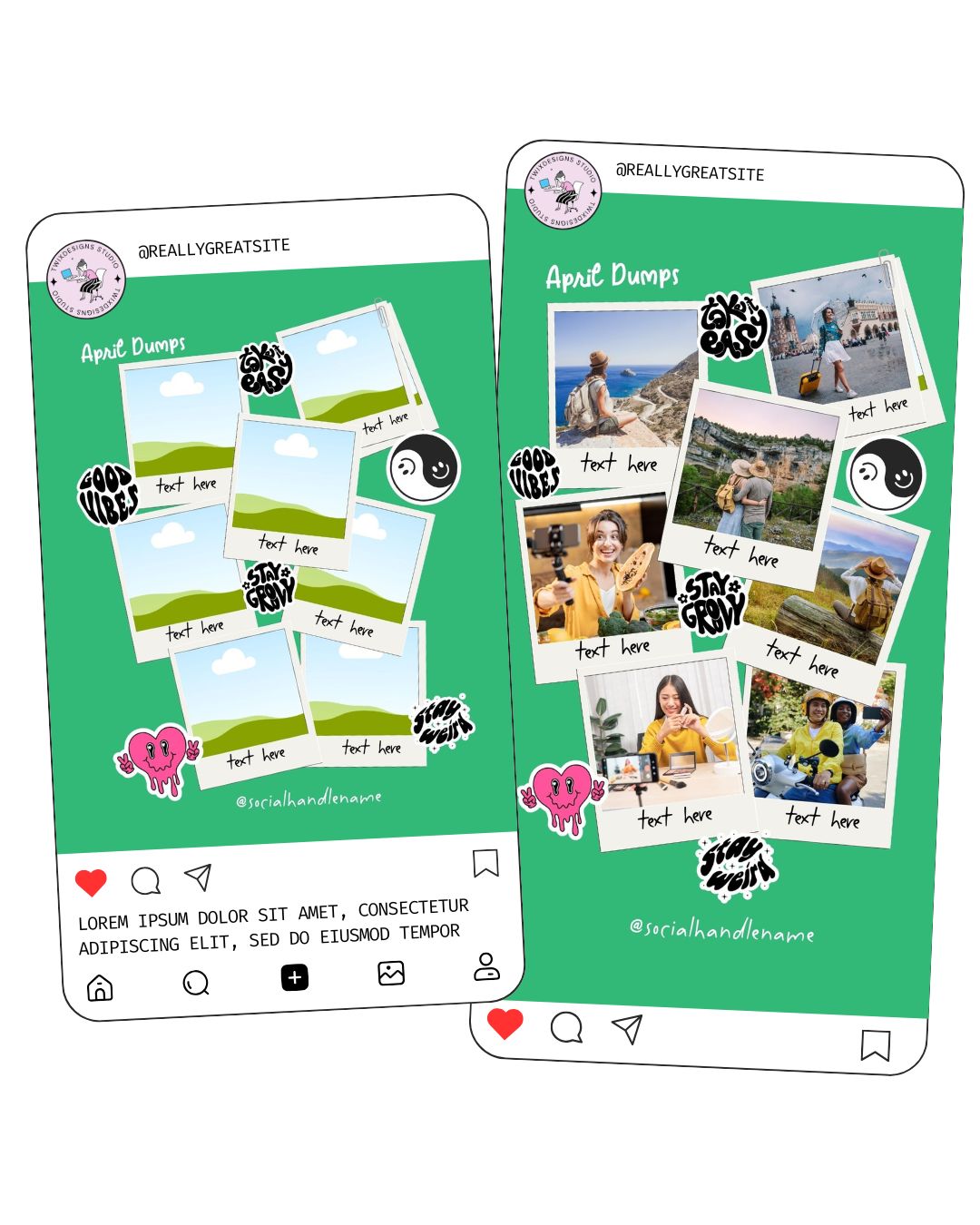 Monthly Dumps Social Media Instagram Reels Post Editable Canva Templates