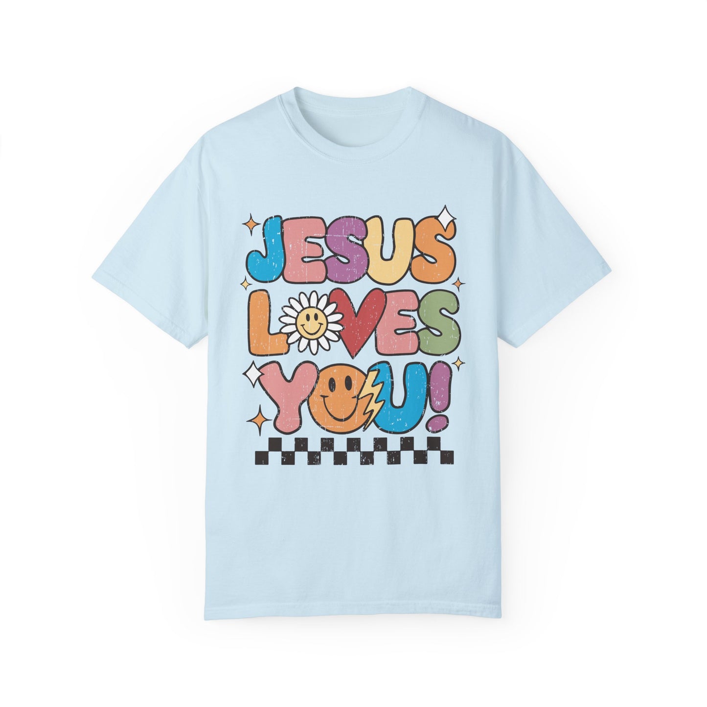 Jesus Loves you! Unisex Garment-Dyed T-Shirt - Casual Vintage Style for Everyday Wear