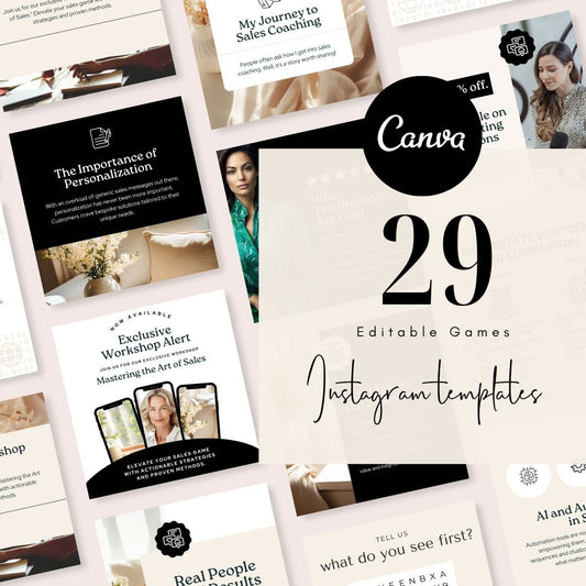 29 Sales Coach Instagram Post Editable Canva Template