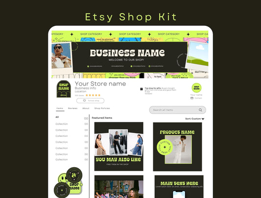 Etsy Shop Kit Starry Bundle, Editable Canva Templates, Product Listing Photos Mockup, Etsy Seller Store Branding