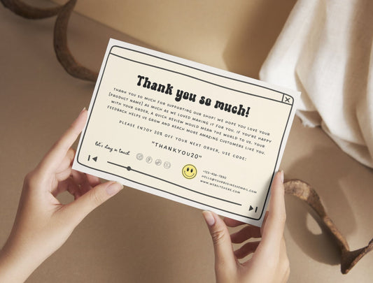 Small Business Printable Kit Canva Templates – Thank You Card, Loyalty Card, Gift Certificate, QR Code Payment Retroframe Theme