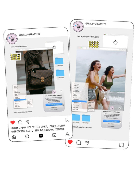 Window Screen Social Media Instagram Reels Post Editable Canva Templates