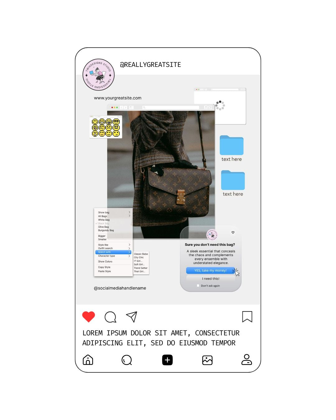 Window Screen Social Media Instagram Reels Post Editable Canva Templates
