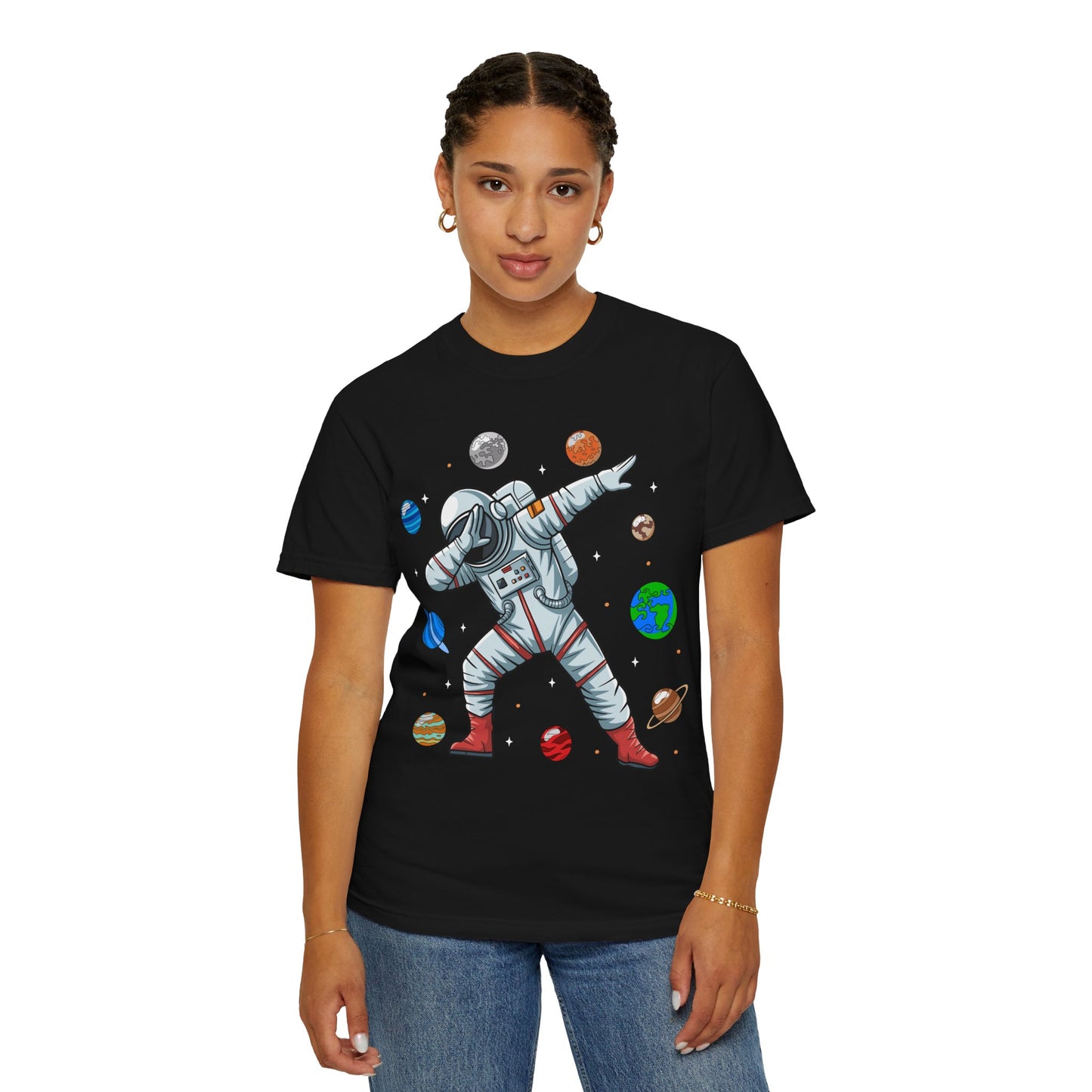 Dabbing Astronaut Unisex Garment-Dyed T-Shirt - Casual Vintage Style for Everyday Wear