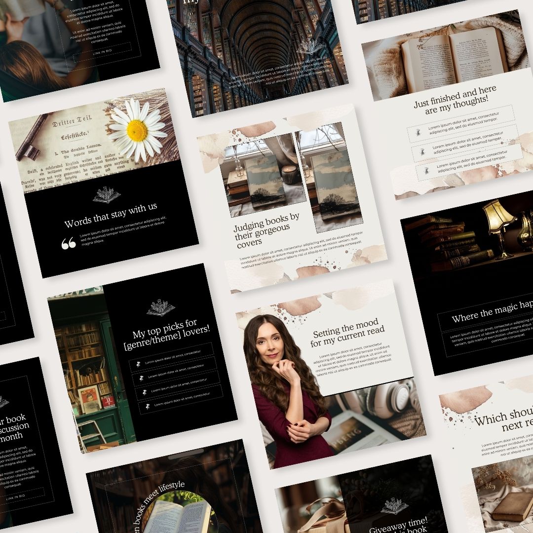30 Bookstagram Instagram Post Editable Canva Template