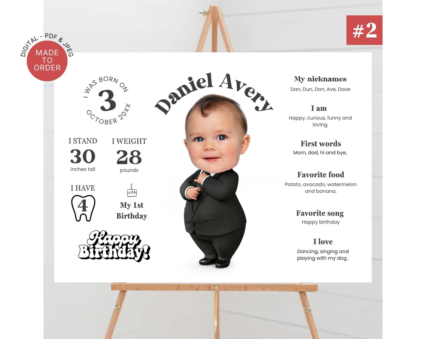 Personalized Baby Milestone Welcome Sign, Perfect for Baby Shower & Birthday,  Made-to-order download