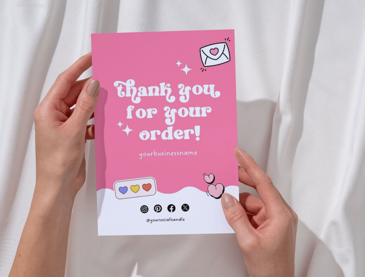 Small Business Printable Kit Canva Templates – Thank You Card, Loyalty Card, Gift Certificate, QR Code Payment Hole Lotta Love Bakery Pink Cafe Theme