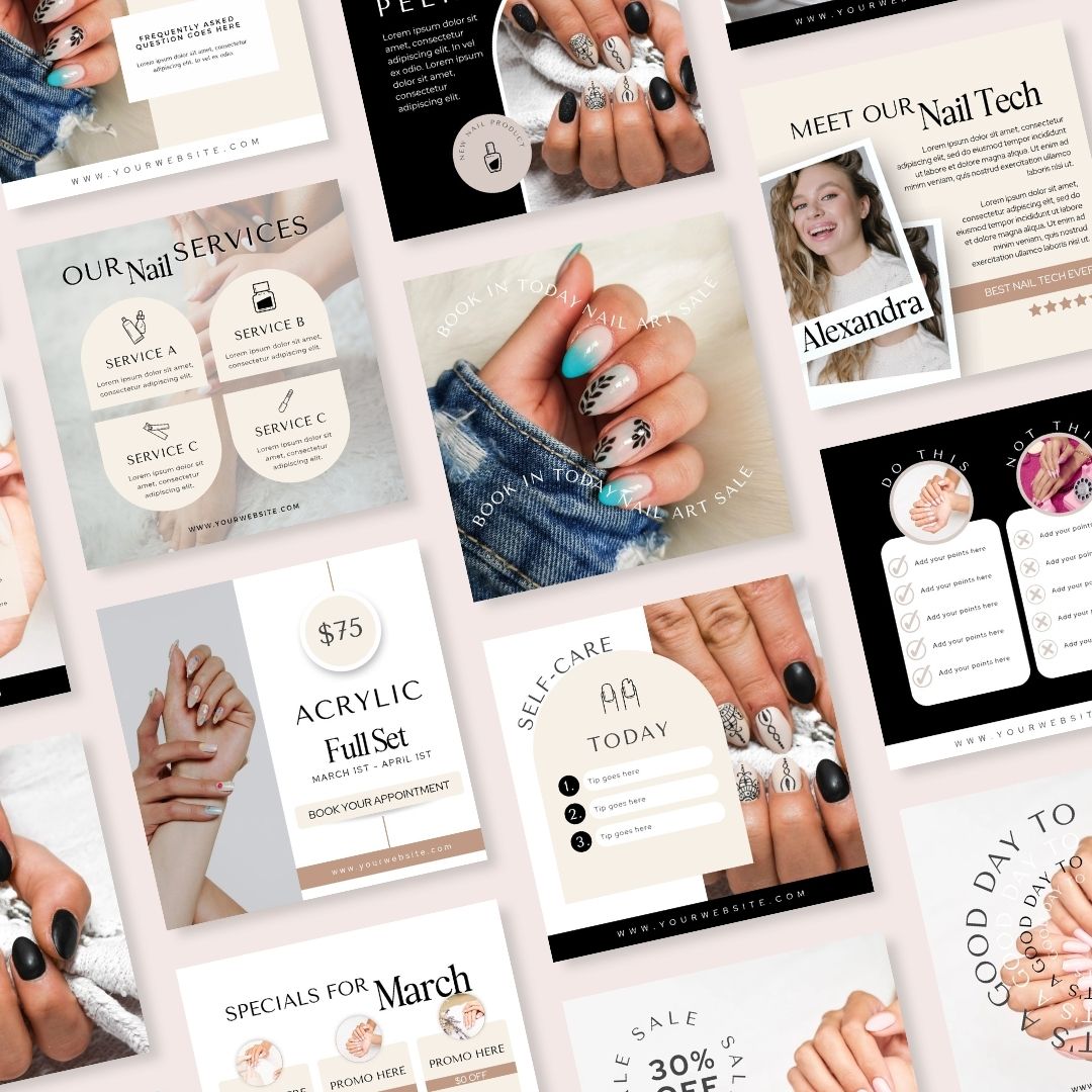 50 Nail Tech Instagram Social Media Posts