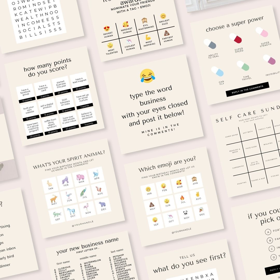 18 Viral Games Social Media Instagram Post Editable Canva Templates