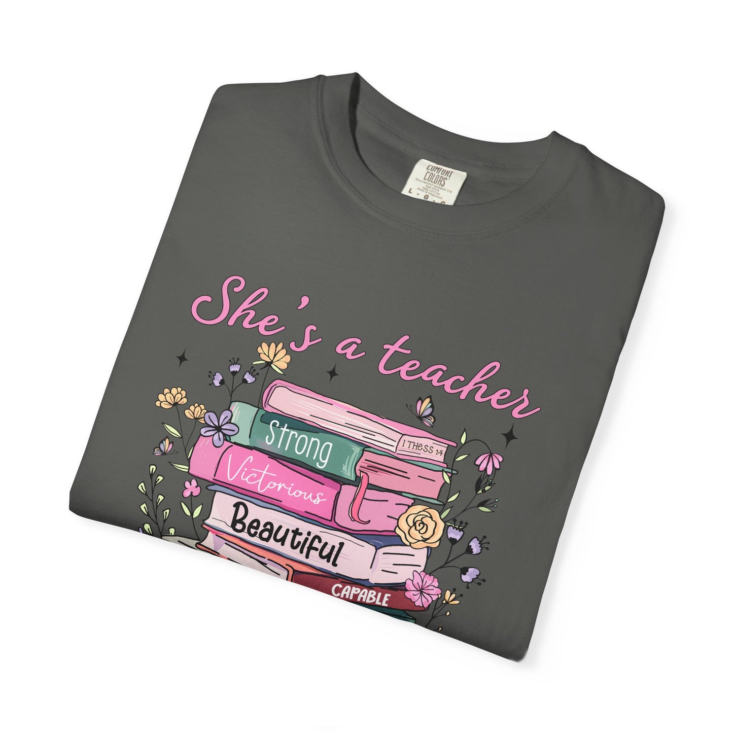 She's a teacher Unisex Garment-Dyed T-Shirt - Casual Vintage Style for Everyday Wear