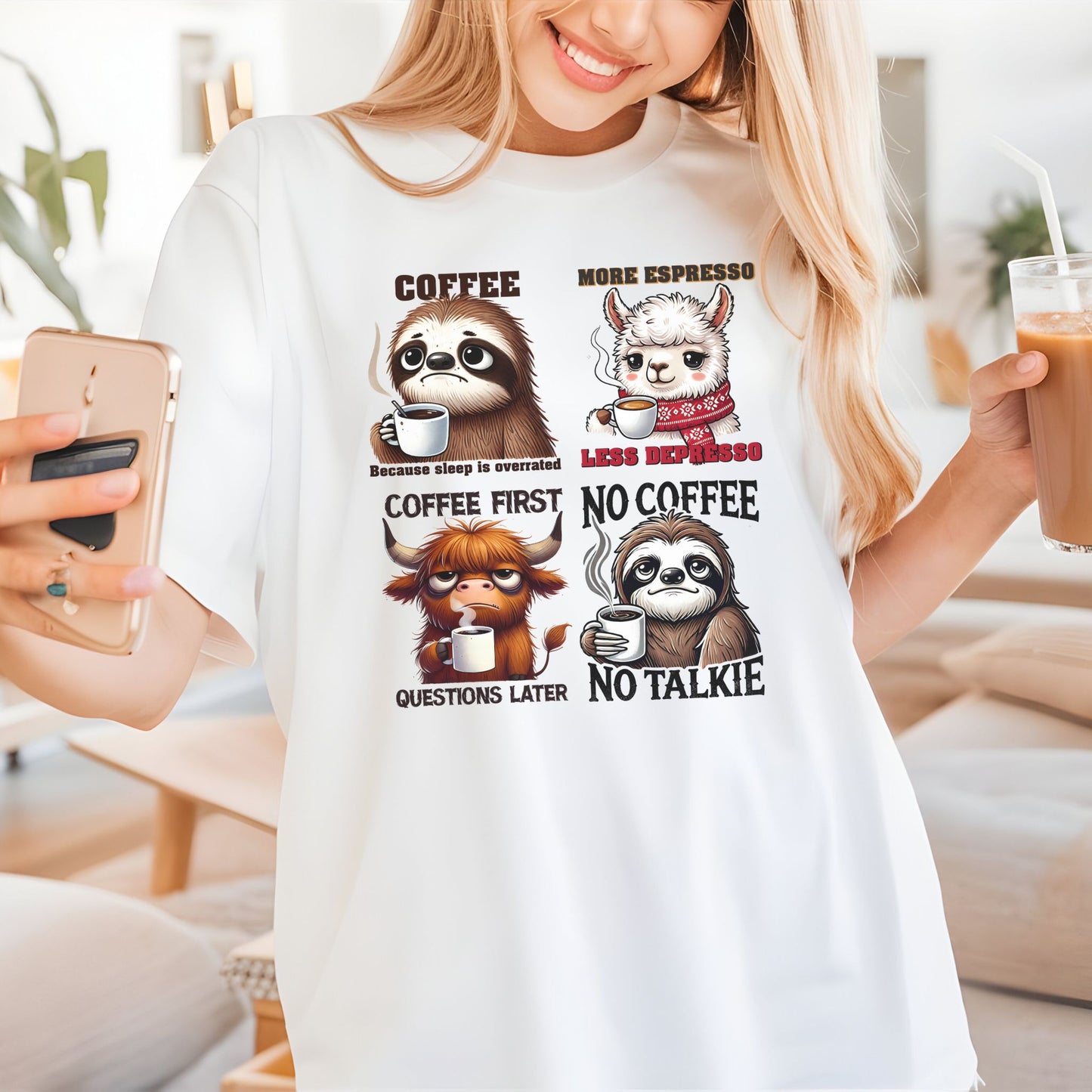 Funny Coffee Animals Unisex Comfort garment-dyed heavyweight t-shirt