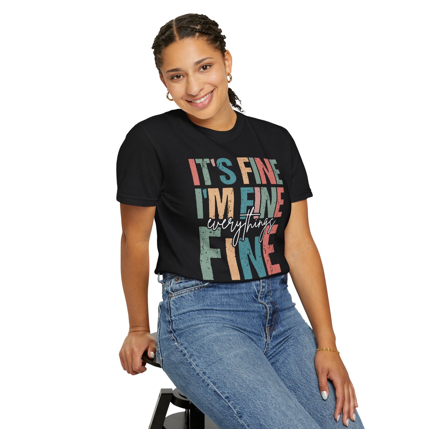 It's fine I'm fine Everything fine Unisex Garment-Dyed T-Shirt - Casual Vintage Style for Everyday Wear