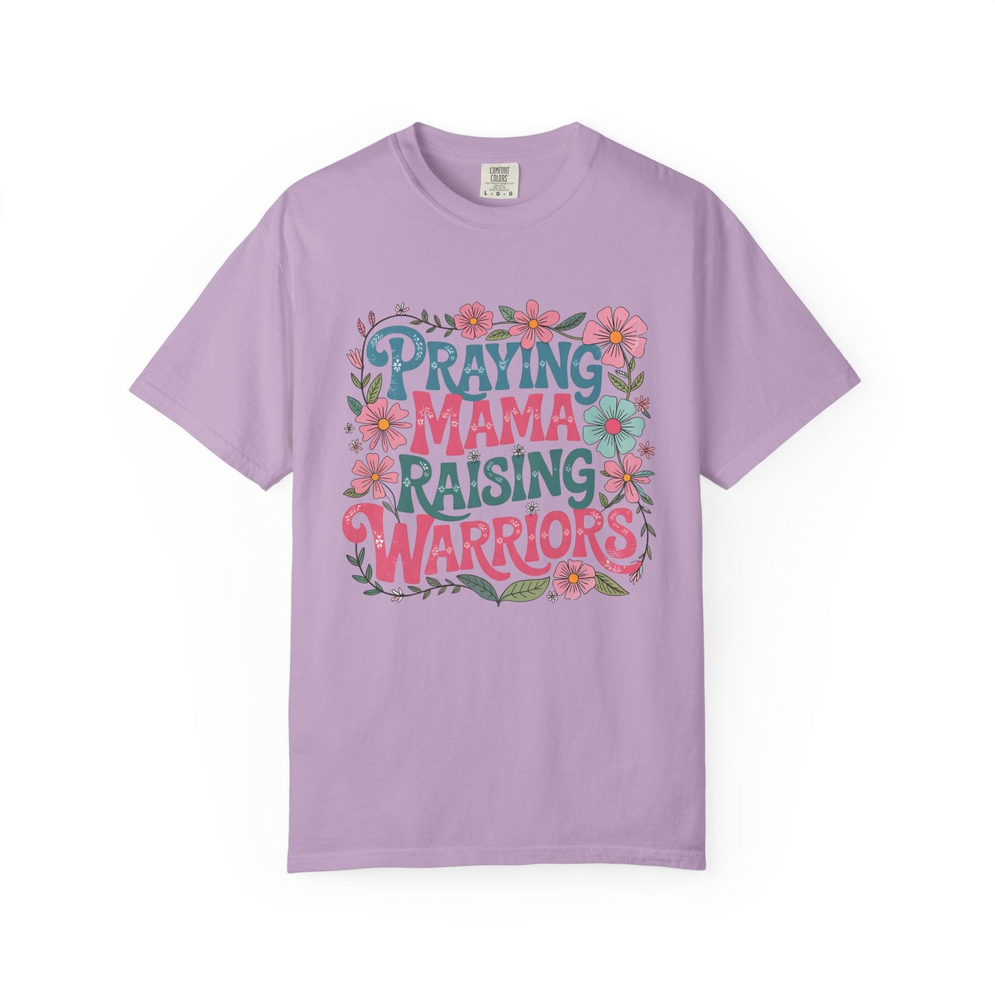 Praying mama raising warrior Unisex Garment-Dyed T-Shirt - Casual Vintage Style for Everyday Wear