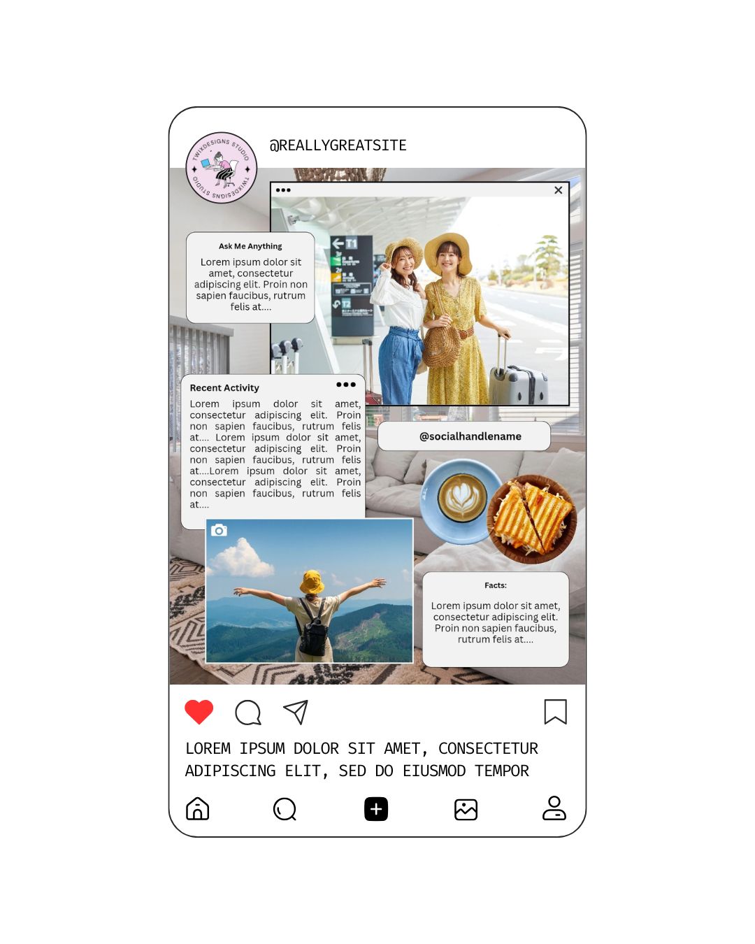 Daily Life Screen Social Media Instagram Reels Post Editable Canva Template