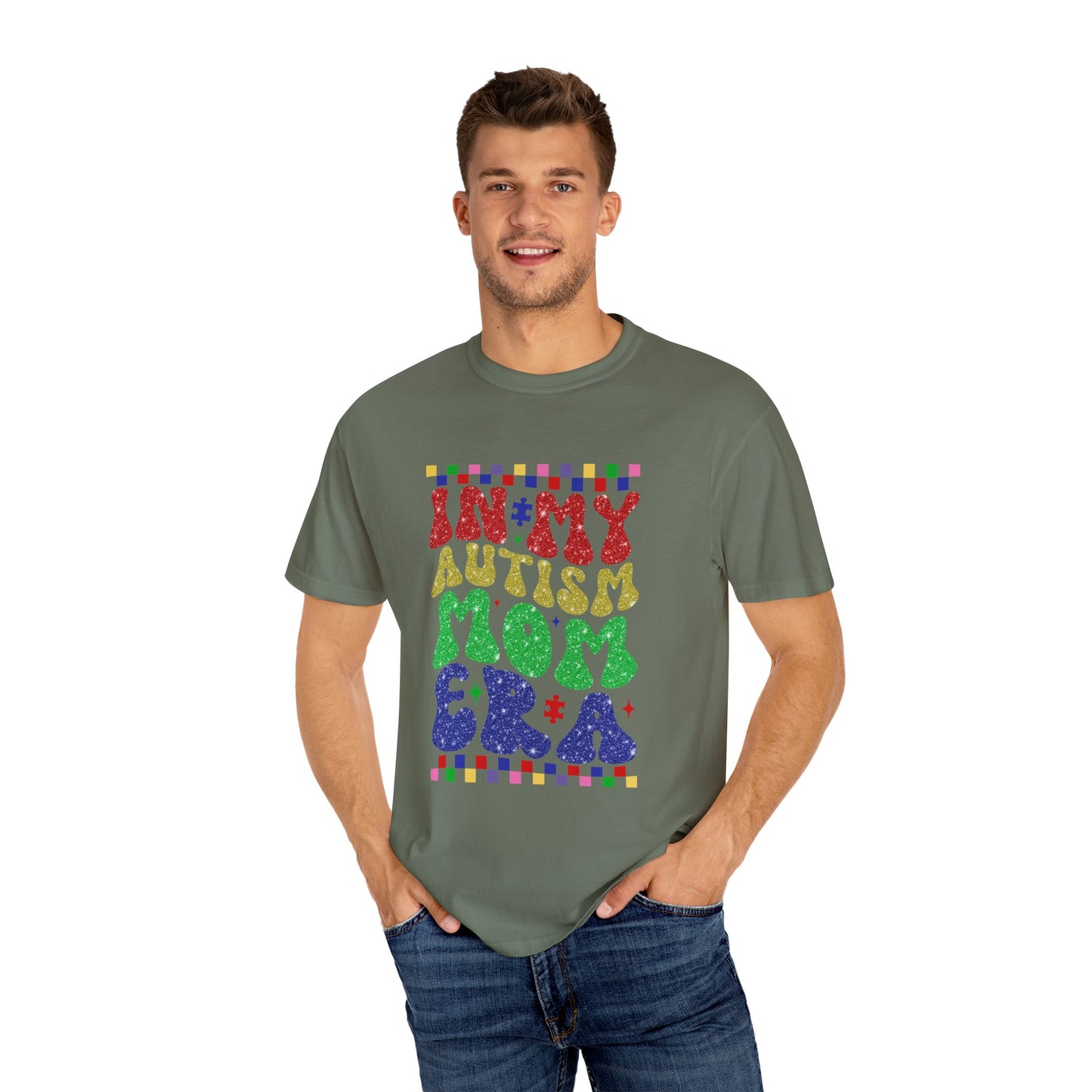 In my autism mom era club Unisex Garment-Dyed T-Shirt - Casual Vintage Style for Everyday Wear