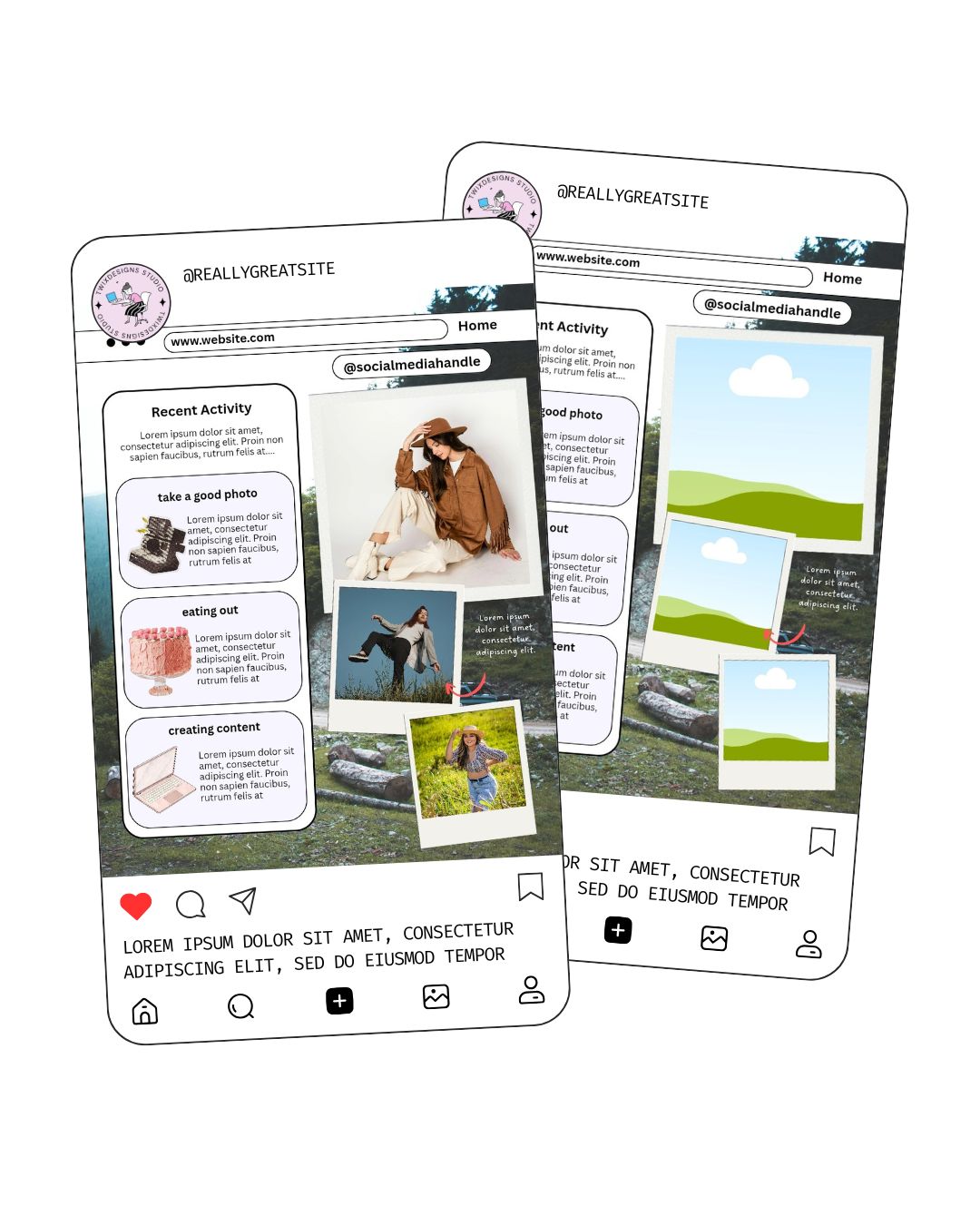 Daily Life Screen Social Media Instagram Reels Post Editable Canva Template