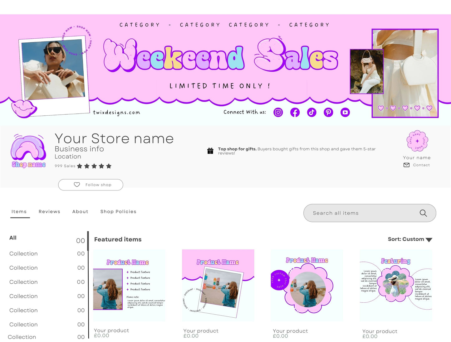 Etsy Shop Kit Puffy Bundle, Editable Canva Templates, Product Listing Photos Mockup, Etsy Seller Store Branding