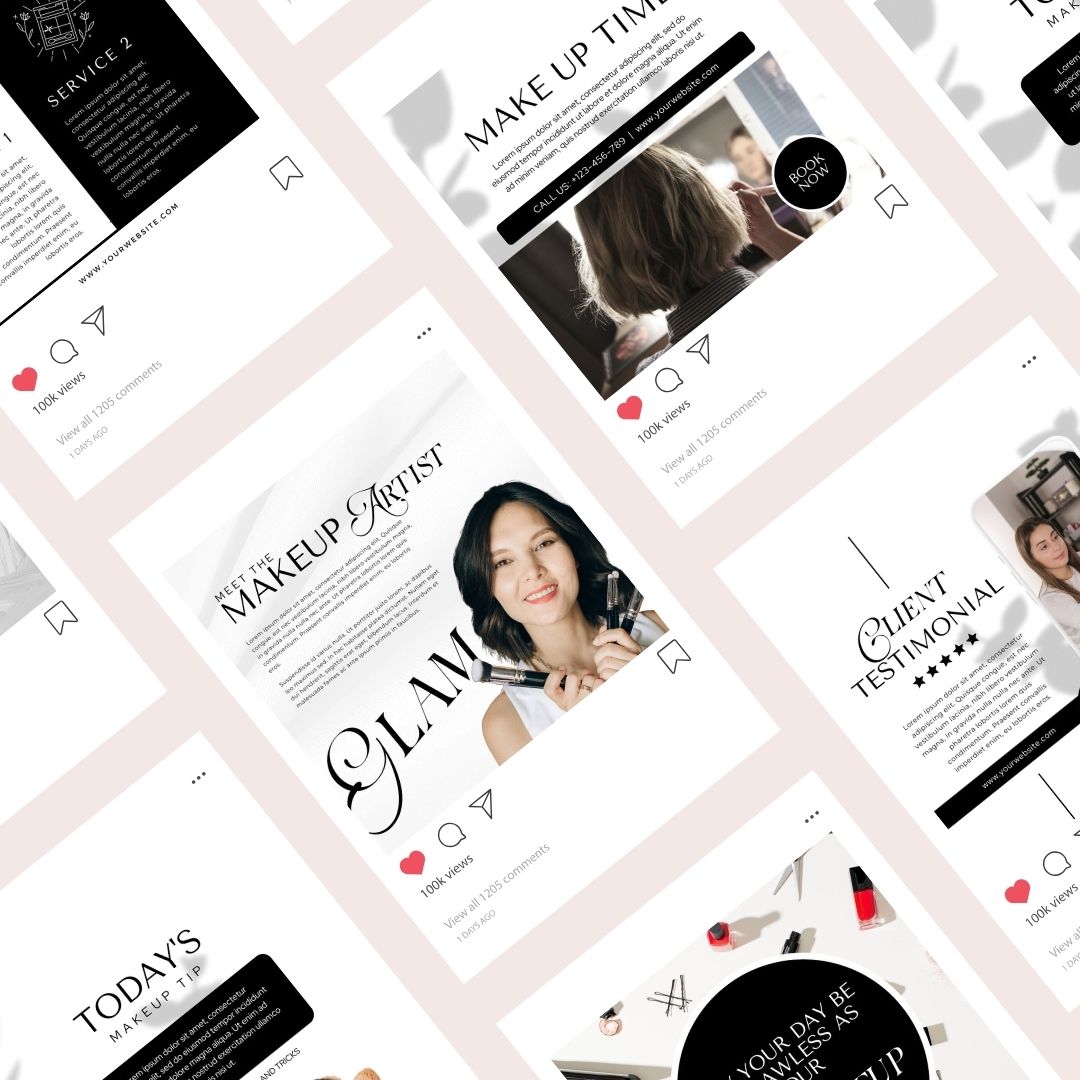 50 Beauty Salon Instagram Social Media Posts