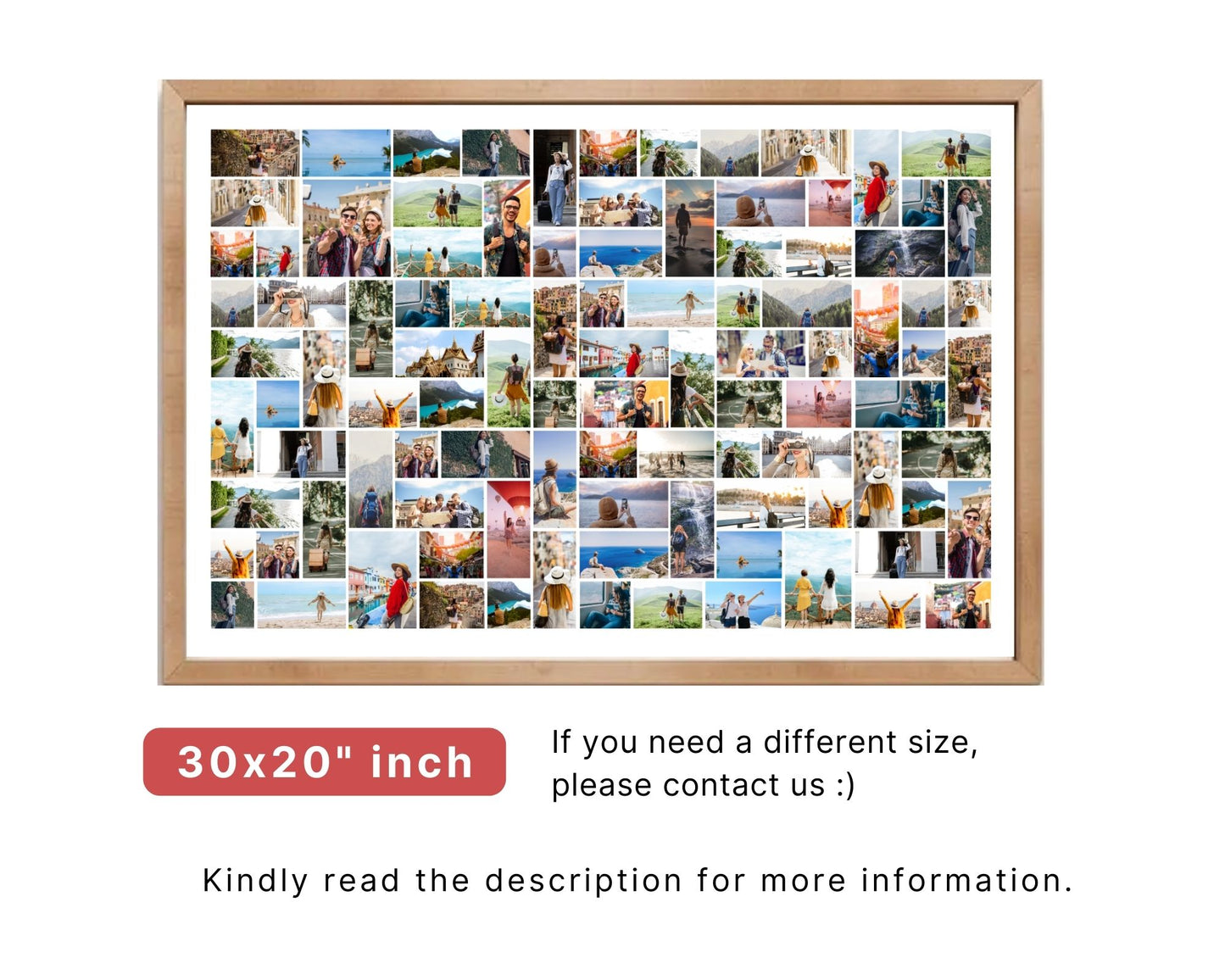 EDITABLE 100 Photo Collage, Landscape Welcome Sign, Poster Sign, Canva, DIGITAL