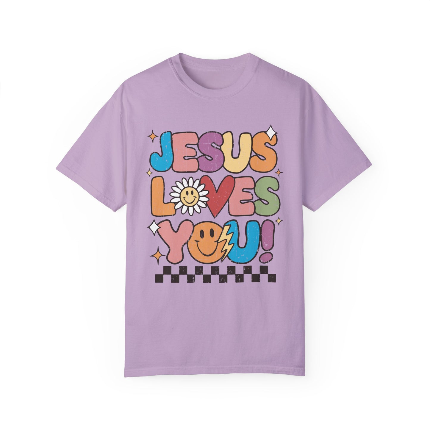 Jesus Loves you! Unisex Garment-Dyed T-Shirt - Casual Vintage Style for Everyday Wear