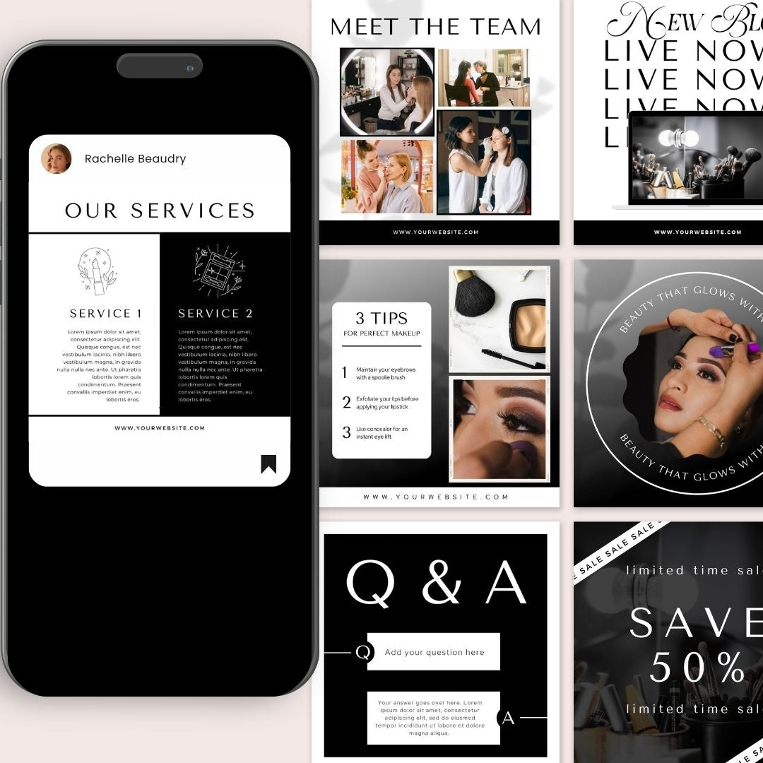 50 Beauty Salon Instagram Social Media Posts