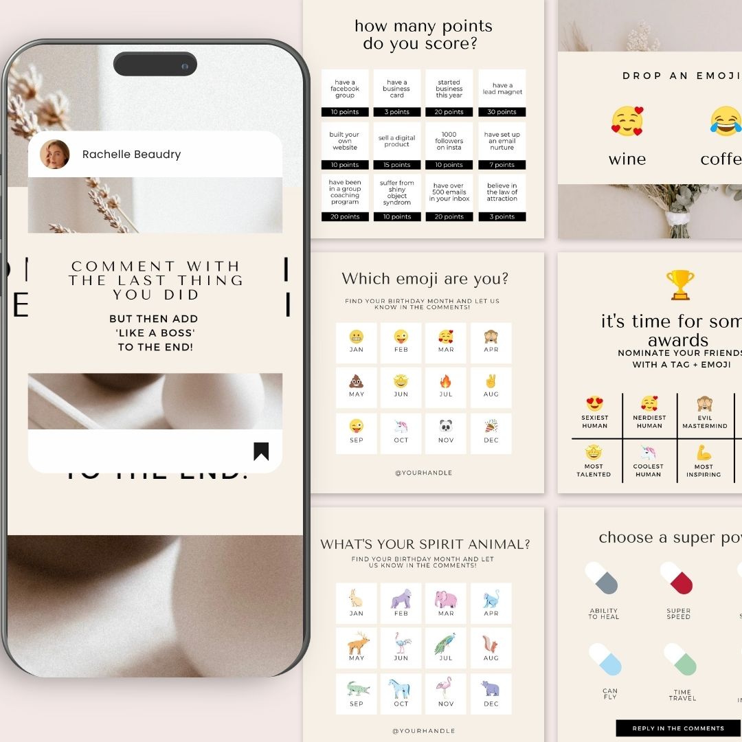18 Viral Games Social Media Instagram Post Editable Canva Templates