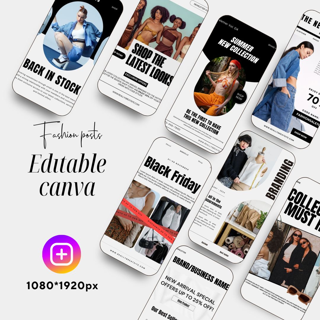 50 Email Marketing Templates Ecommerce, Fashion Canva Email templates