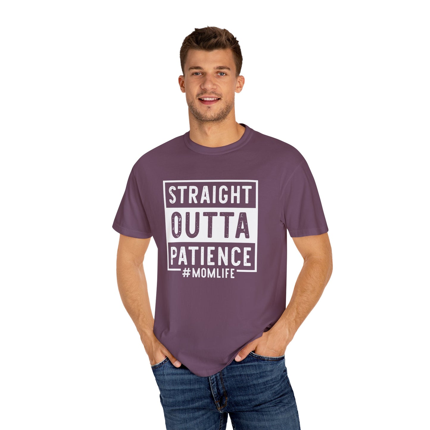 Straight outta patience mom life Unisex Garment-Dyed T-Shirt - Casual Vintage Style for Everyday Wear