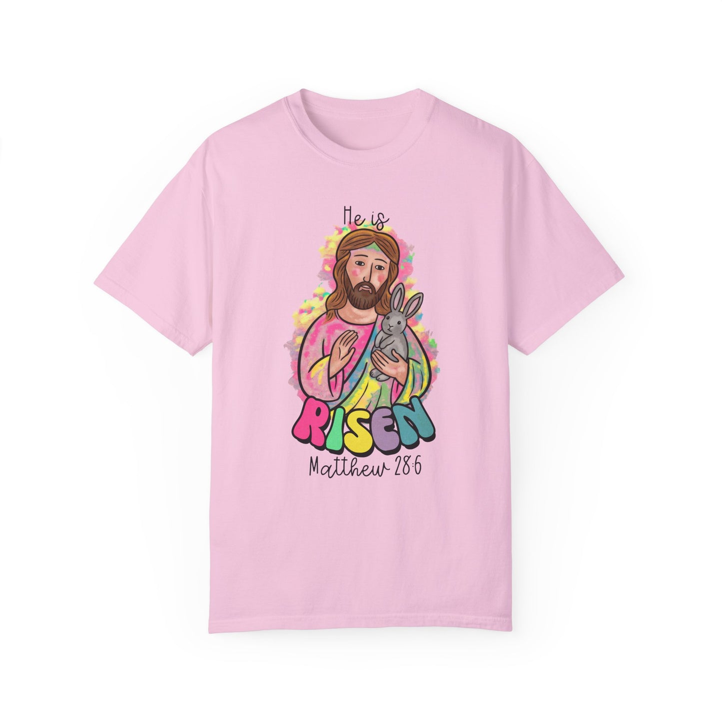 He is Risen Unisex Garment-Dyed T-Shirt - Casual Vintage Style for Everyday Wear