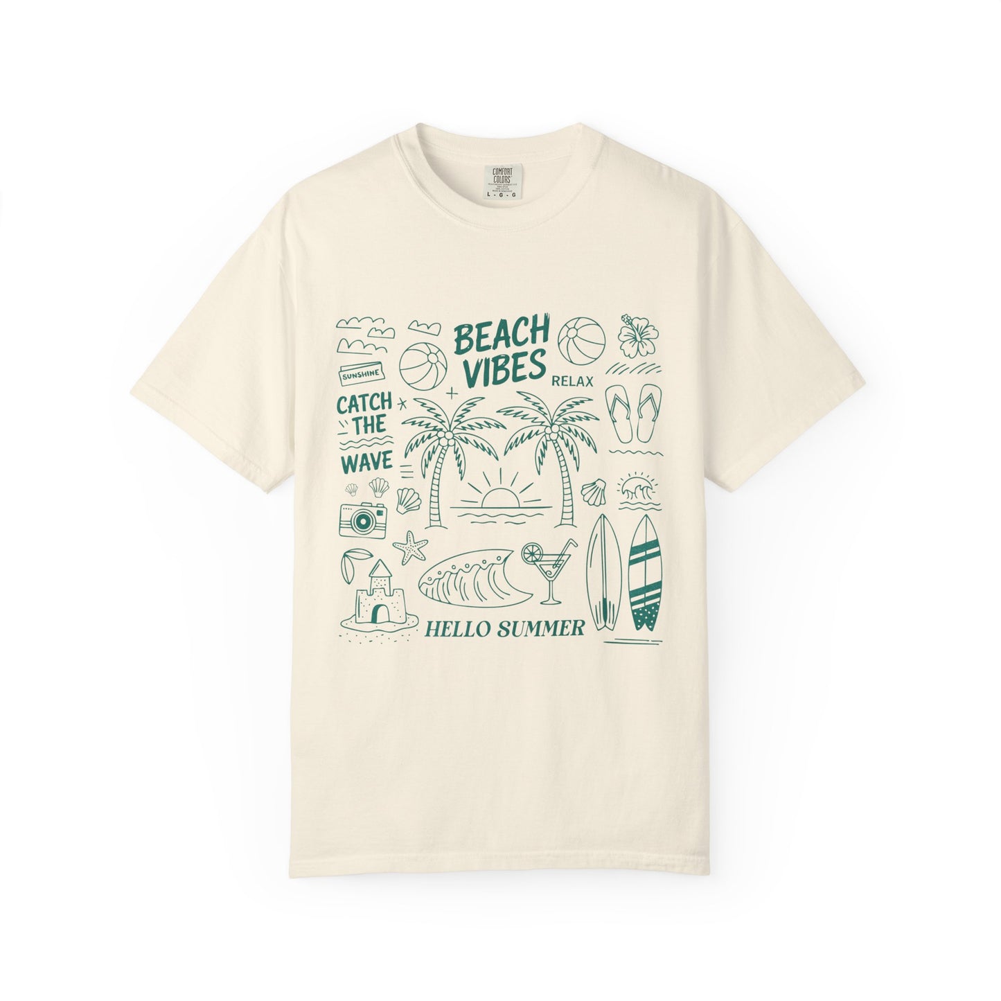 Beach Vibes Unisex Garment-Dyed T-Shirt - Casual Vintage Style for Everyday Wear