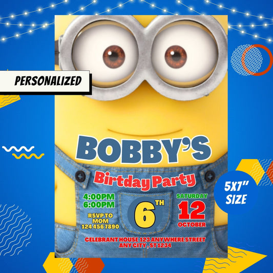 Minions Custom Birthday Party Invitation