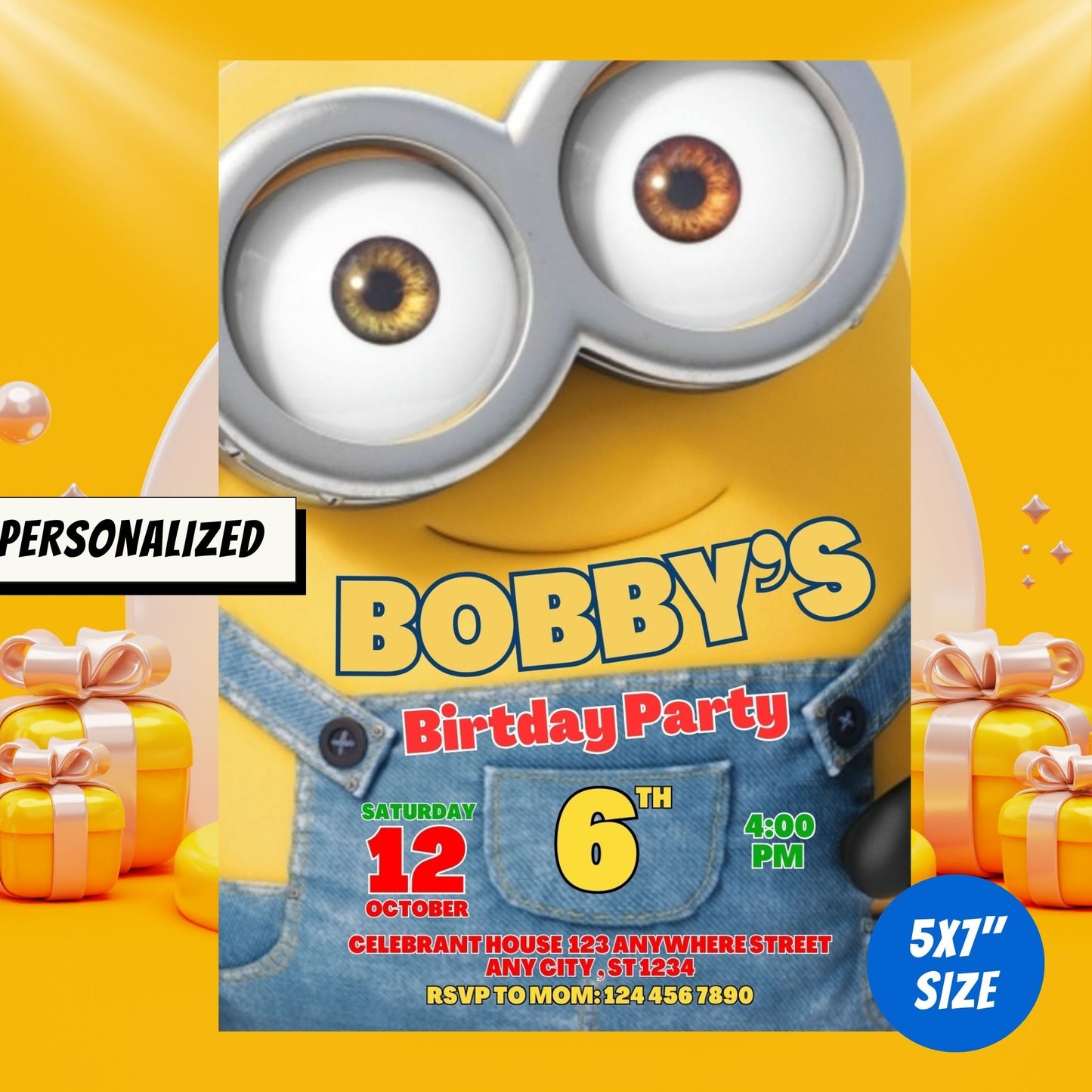 Minion Custom Birthday Party Invitation