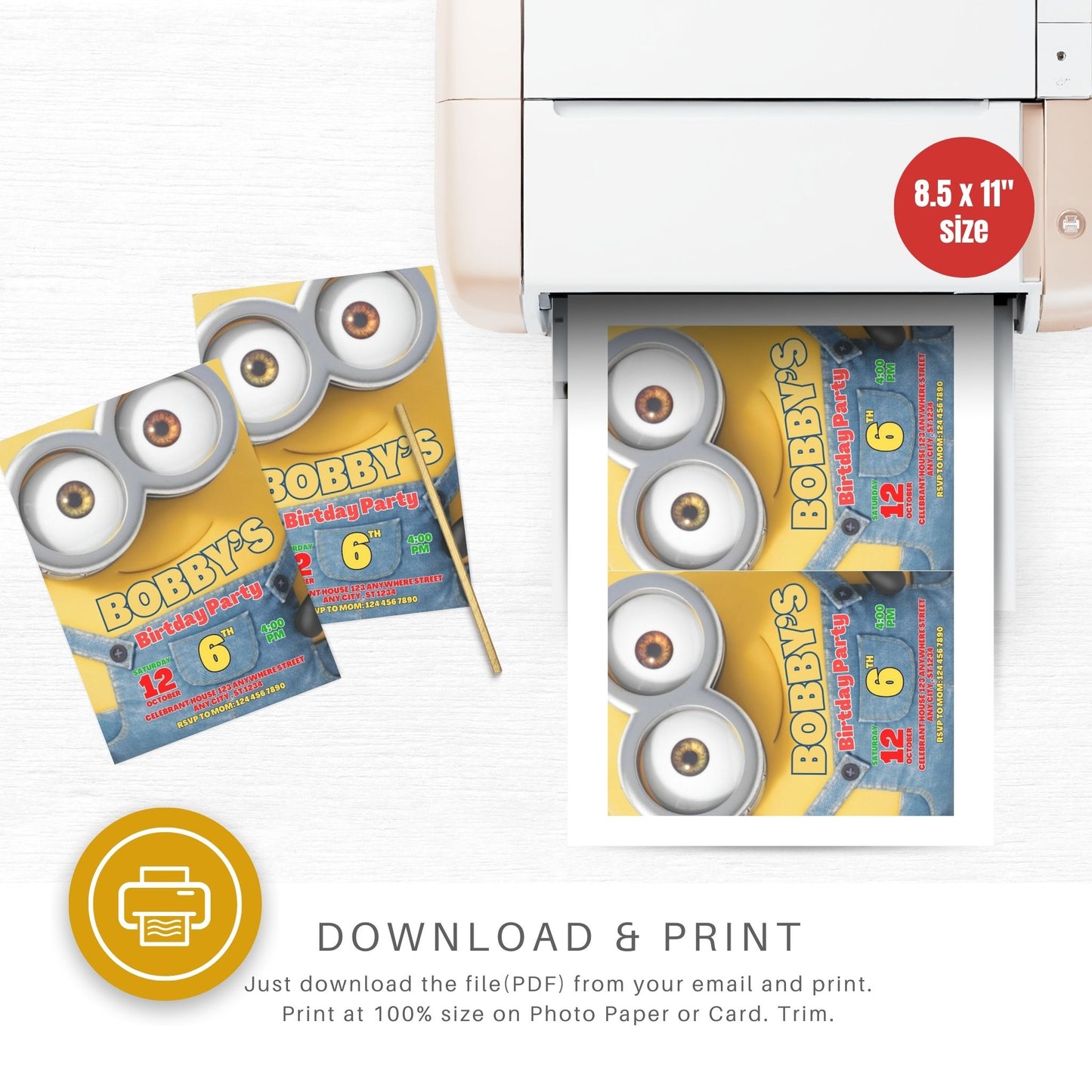 Minion Custom Birthday Party Invitation