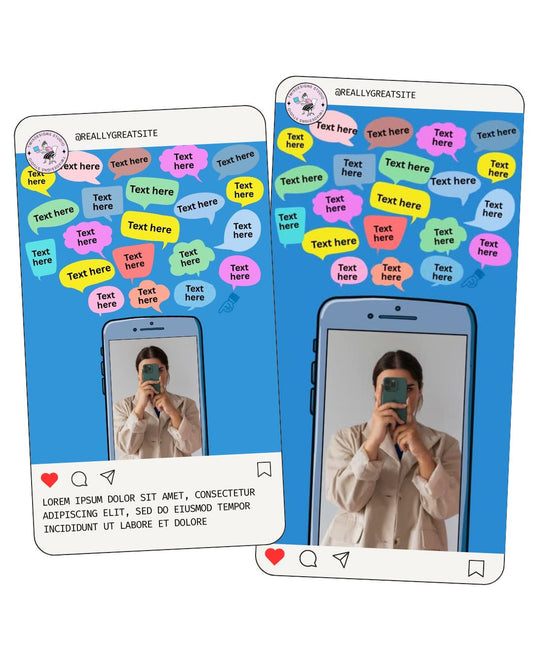 Phone Chats Social Media Instagram Reels Post Editable Canva Template